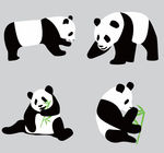 可爱熊猫矢量图