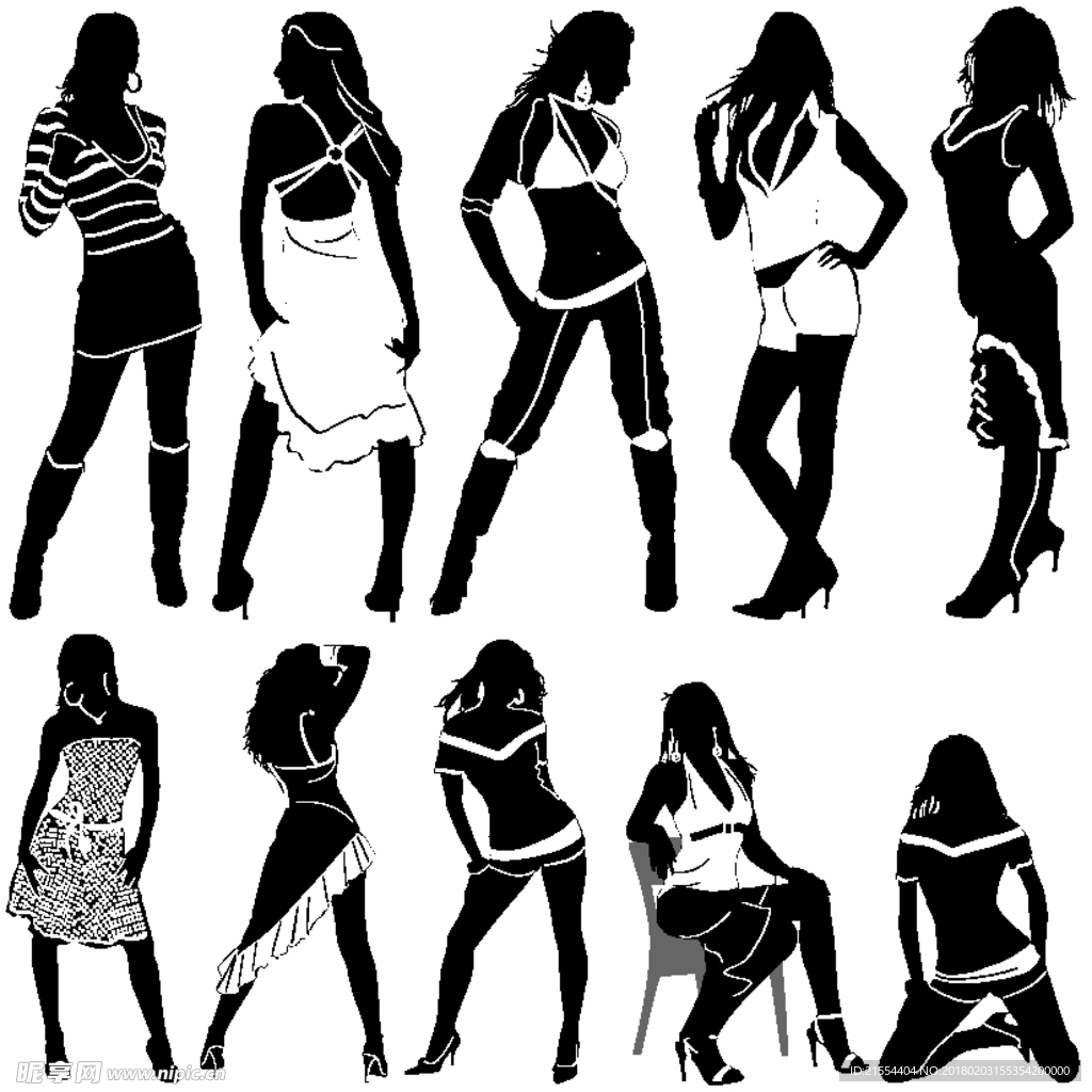 美女 女孩 矢量图 时尚 矢量