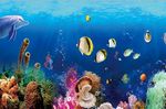 海底世界海洋生物舞台背景超大