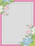 粉红色方形花卉边框