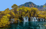 九寨沟水湖秋景