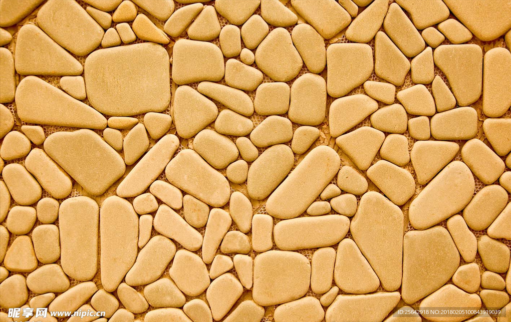 鹅卵石石头3D地板地砖