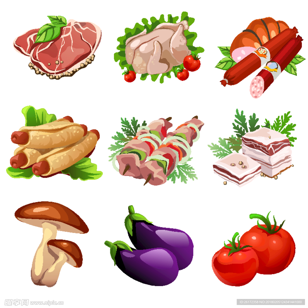 猪肉 鸡肉 火腿肠 五花肉