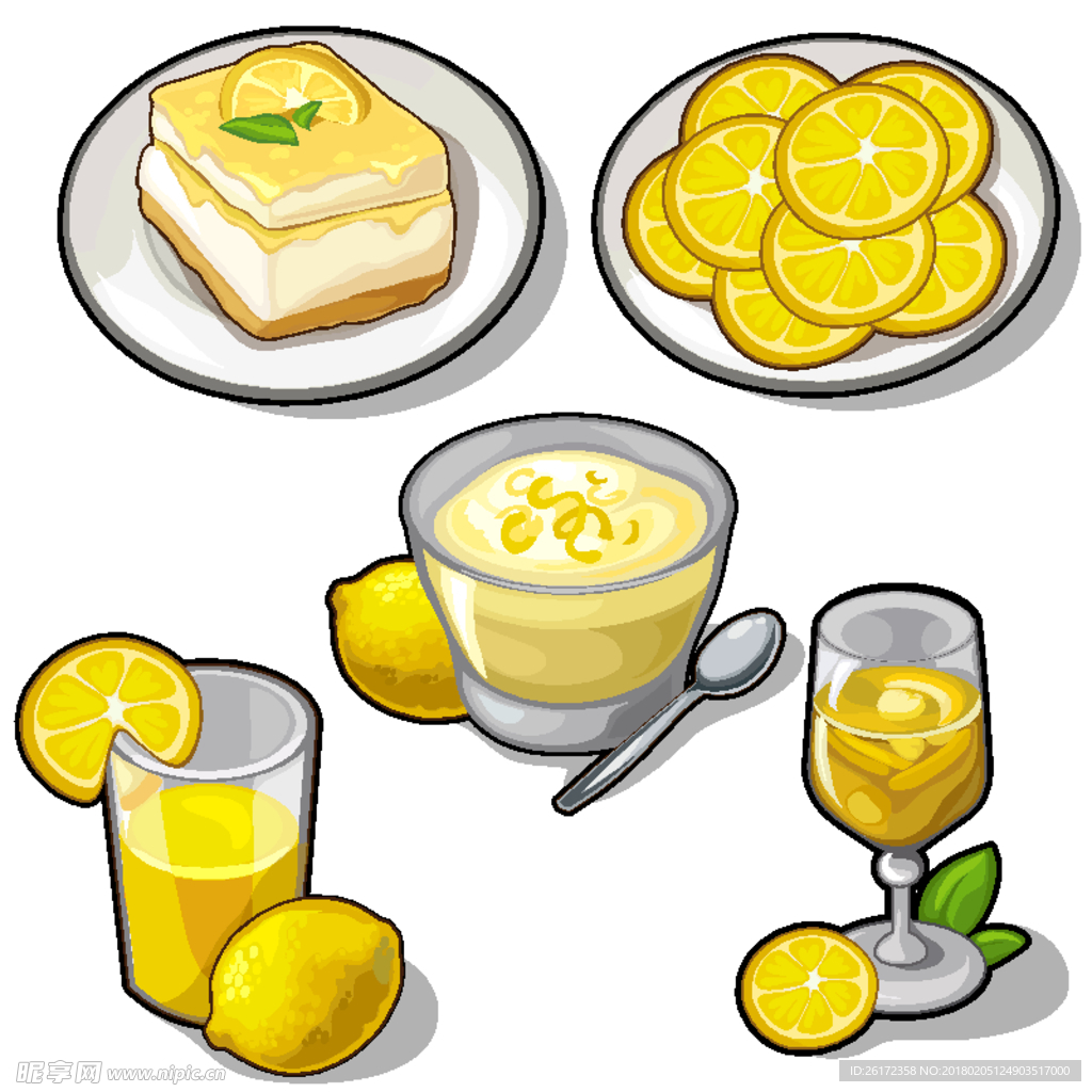 柠檬 柠檬汁 柠檬蛋糕 柠檬片