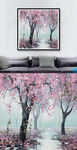 北欧粉色树风景装饰画
