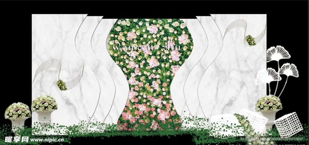 多层大理石婚礼效果图