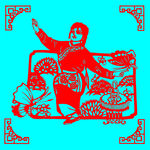早春茶女剪纸