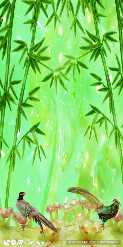 玉石竹林背景玄关底纹素材