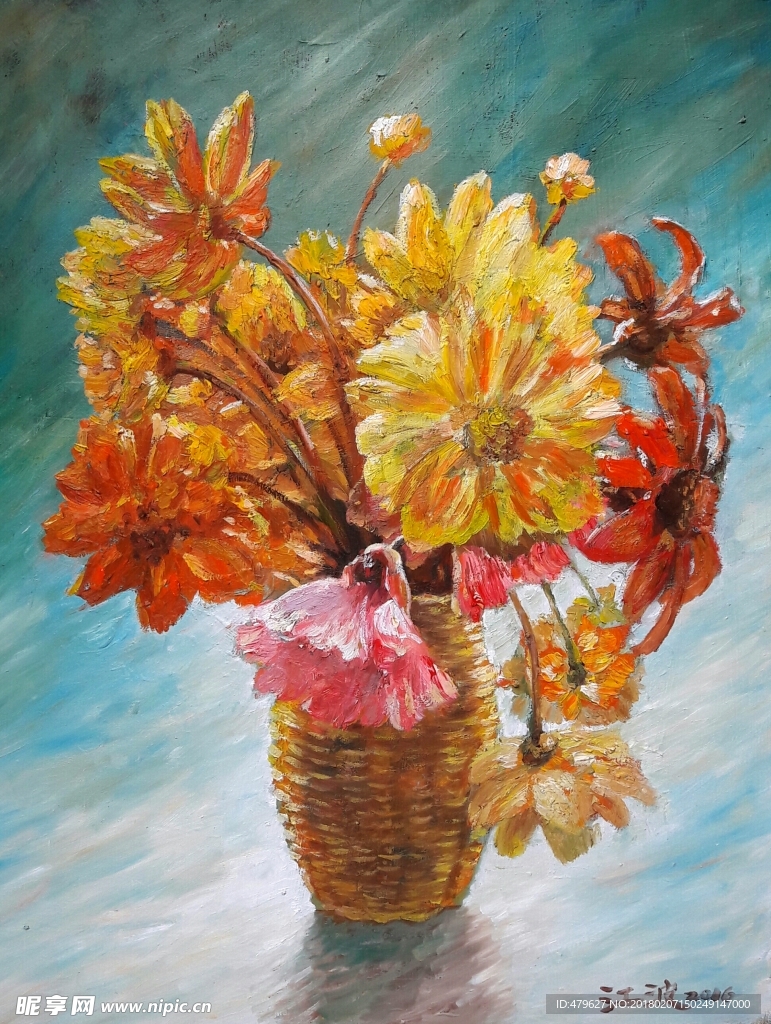 油画花