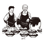 AI磨豆腐插画印刷雕刻矢量