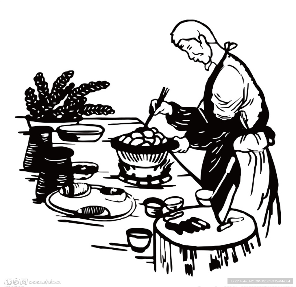 AI磨豆腐插画印刷雕刻矢量