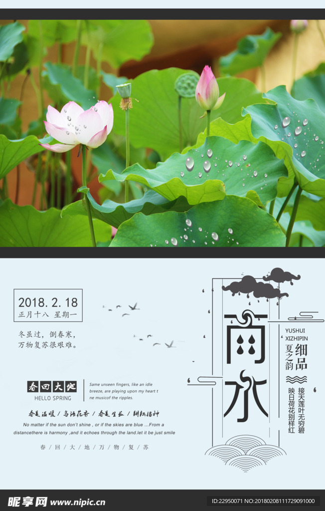 二十四节气雨水海报