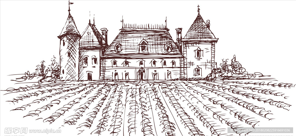 葡萄园矢量素材