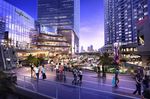 建筑 夜景 城市 商场 效果图
