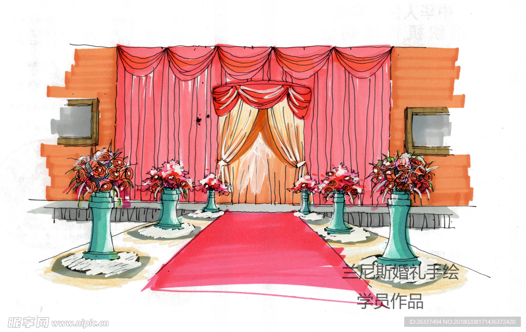 婚礼手绘
