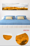 美式现代金色山峰黑白风景装饰画