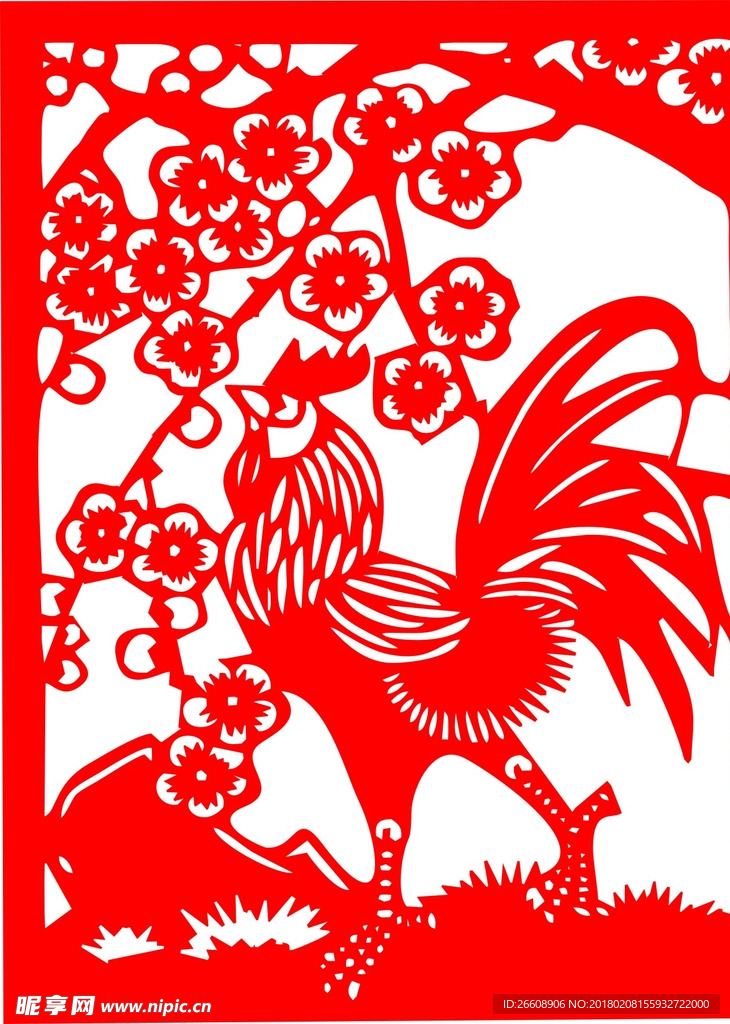 鸡剪纸
