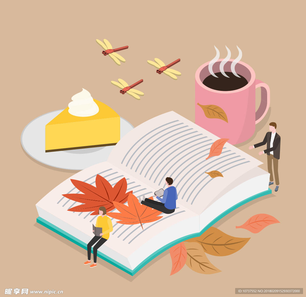 简约唯美小清新情侣卡通手绘爱情