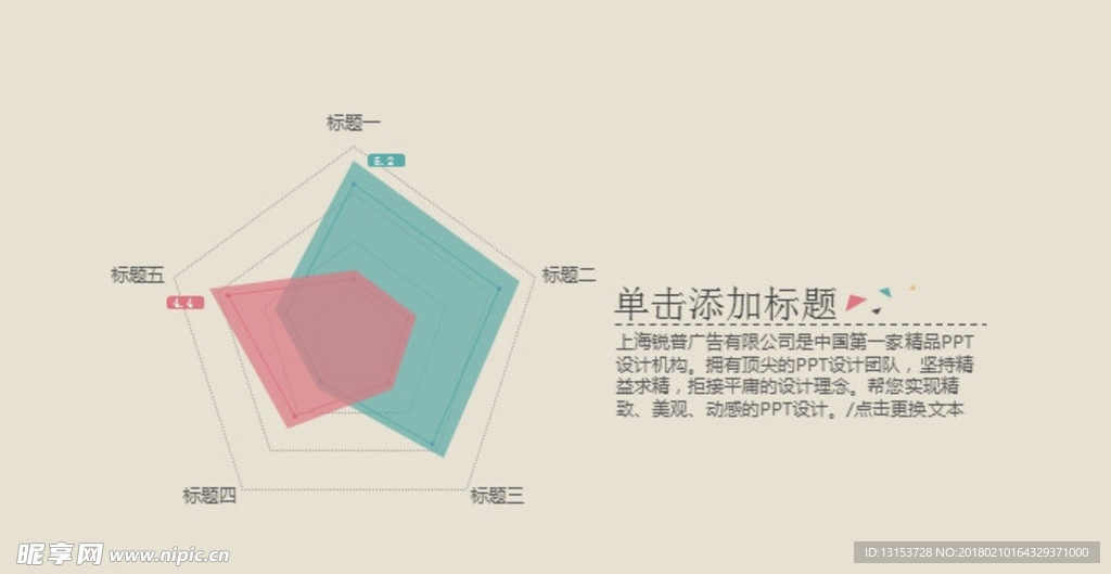 两项比较PPT雷达图模板素材