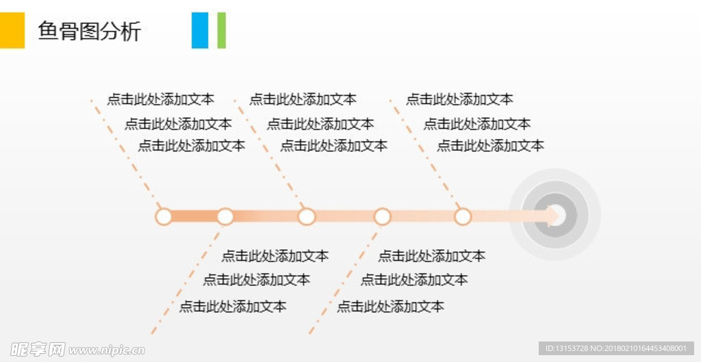 简洁的鱼骨分析PPT模板