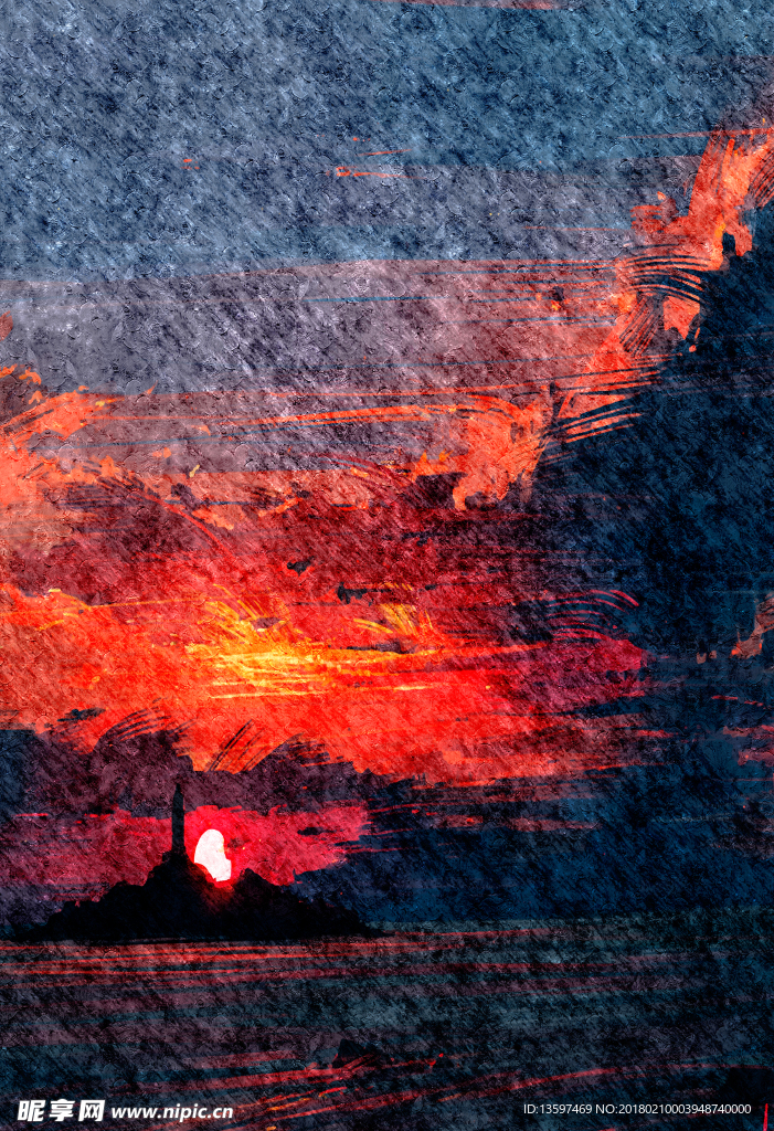 海边夕阳