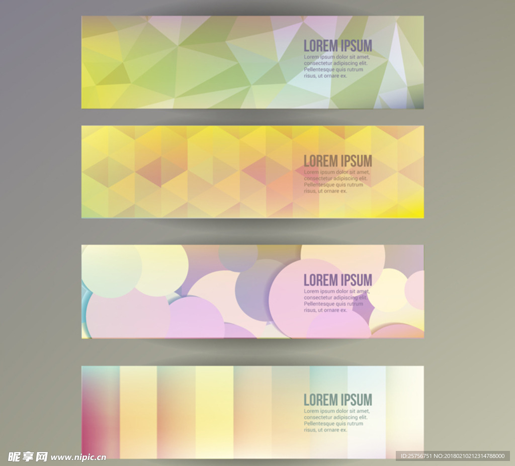彩色图案banner矢量素材
