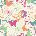 蝴蝶无缝印花墙纸图案