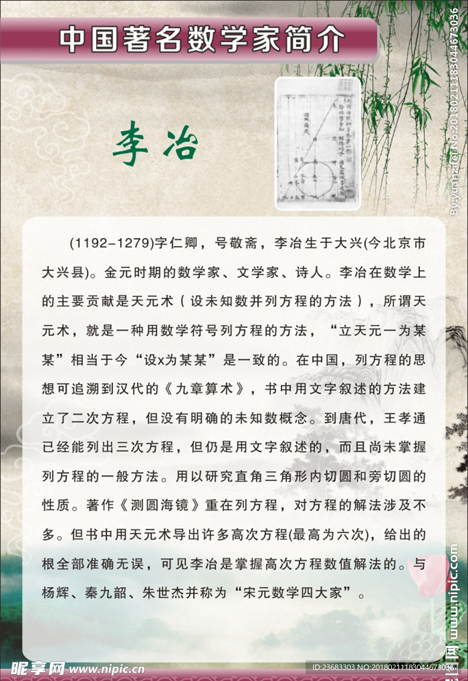 中国数学家简介海报