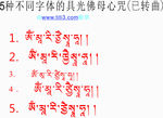 5种不同字体的具光佛母心咒