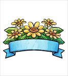 彩色春季花卉标签矢量图