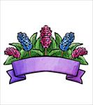 彩色春季花卉标签矢量图