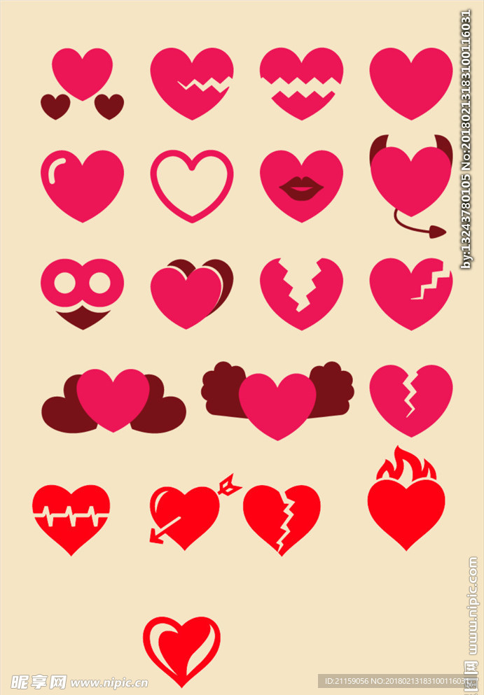 矢量  图标 素材 爱 lov