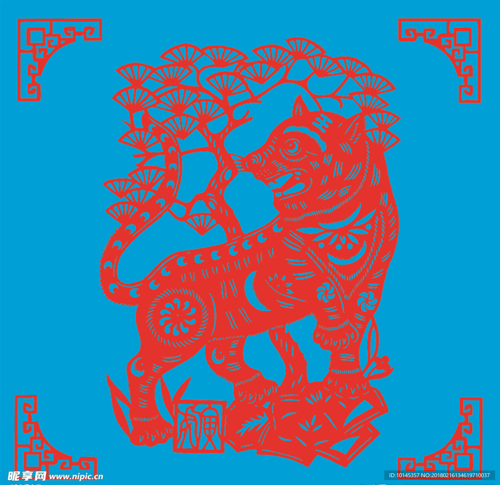 老虎剪纸