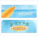 彩色冲浪板banner矢量图