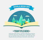 创意世界图书日打开的书本世界
