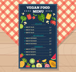 卡通蔬菜水果菜单价目表