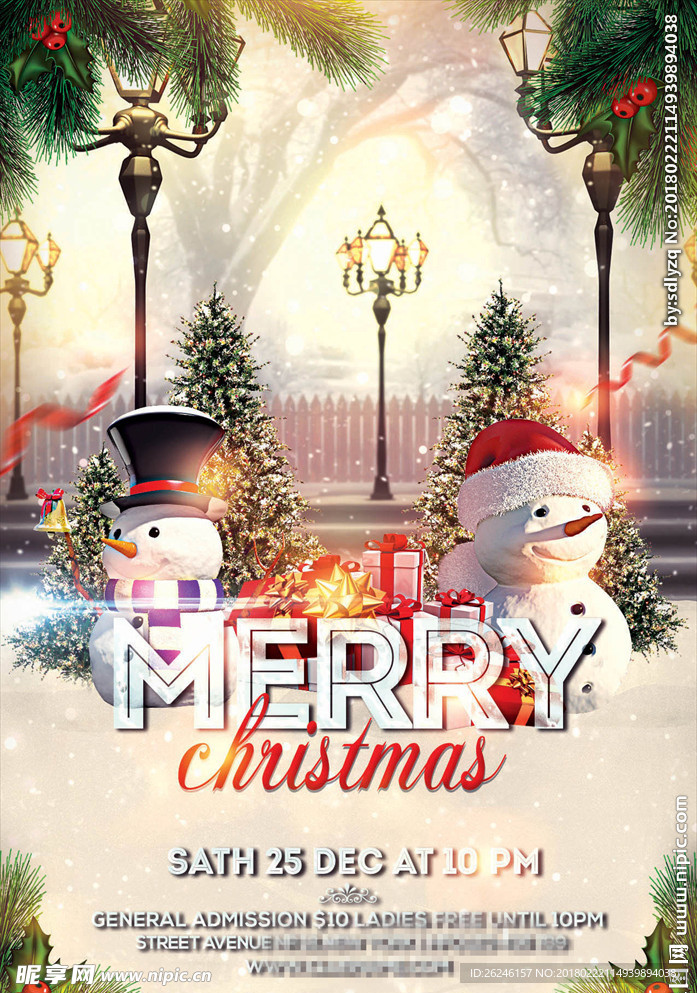 欧美圣诞节海报圣诞节雪人图片
