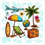 手绘旅游元素