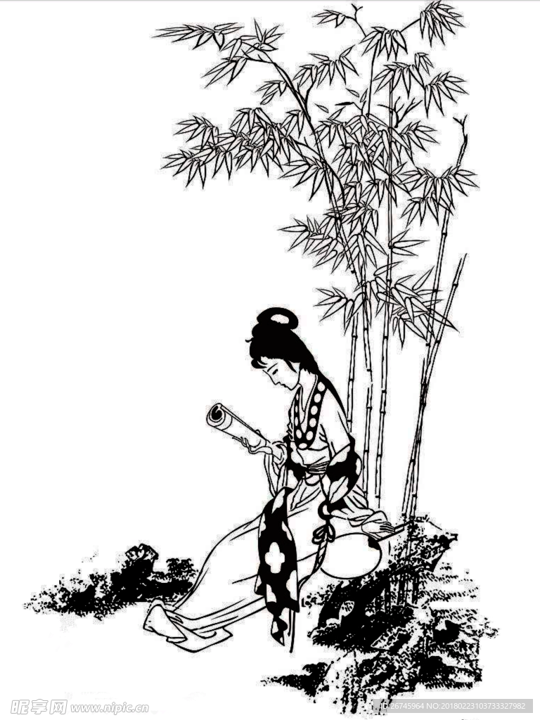树下女子