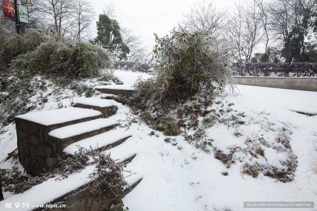 长沙岳麓山雪景