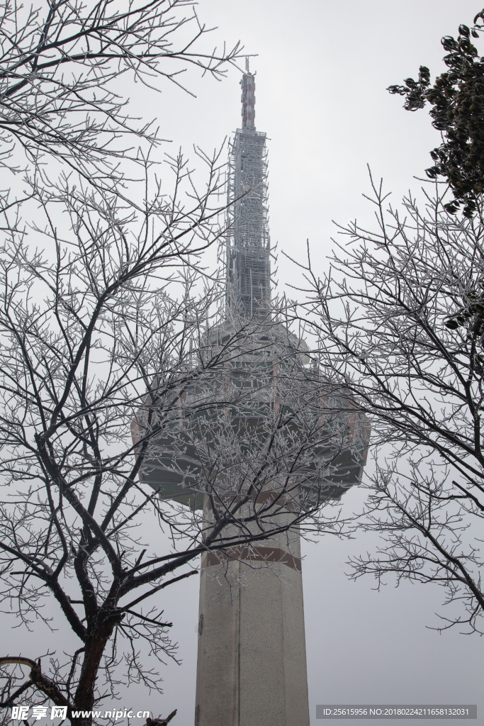 长沙岳麓山雪景