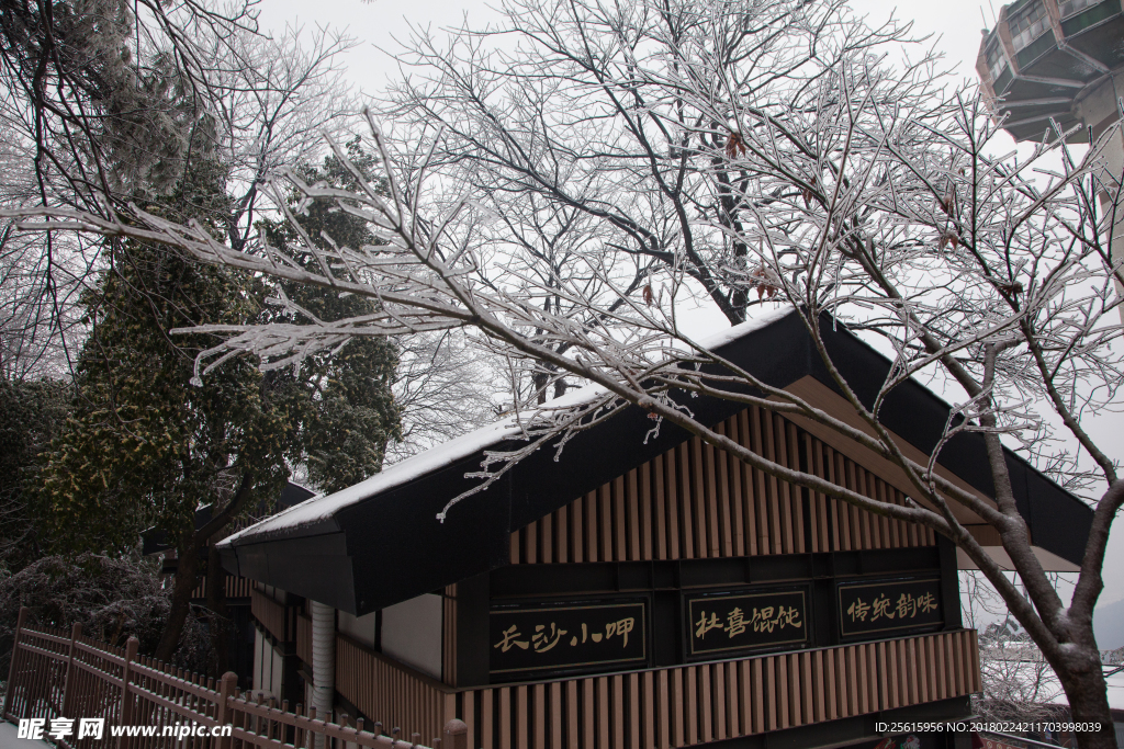 长沙岳麓山雪景