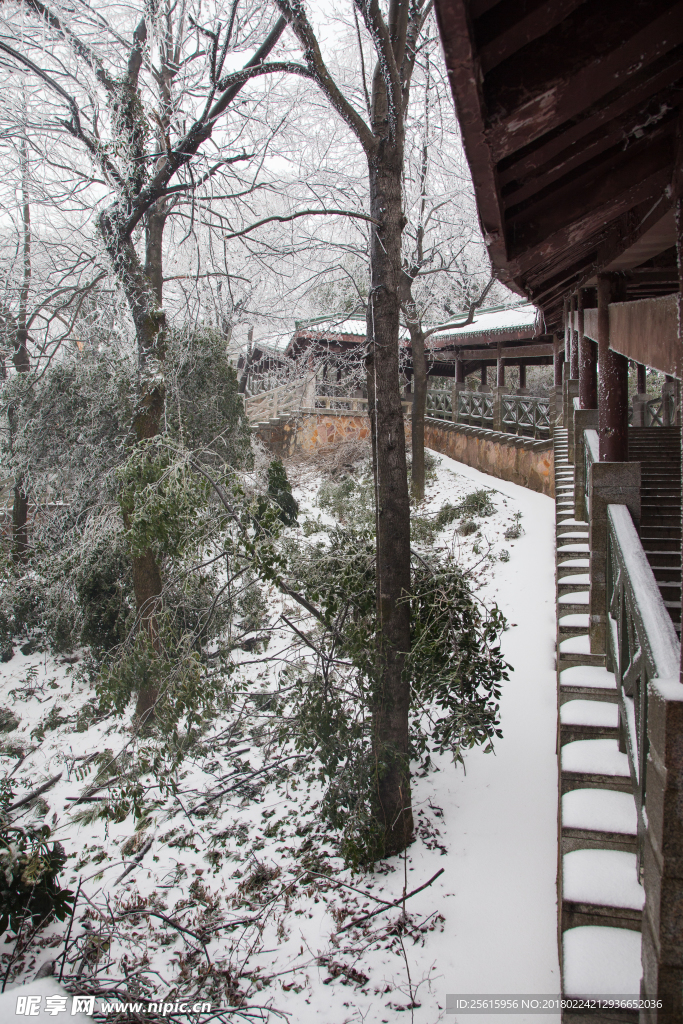 长沙岳麓山雪景