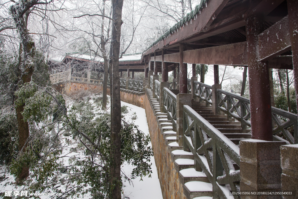 长沙岳麓山雪景