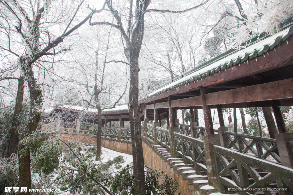 长沙岳麓山雪景