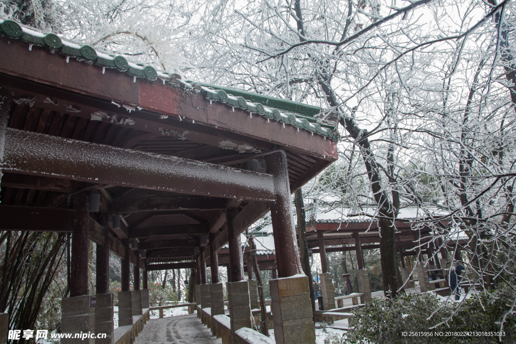 长沙岳麓山雪景