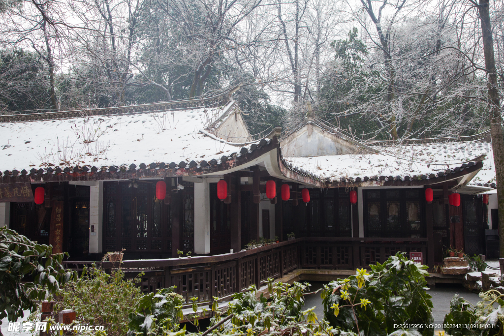 长沙岳麓山雪景