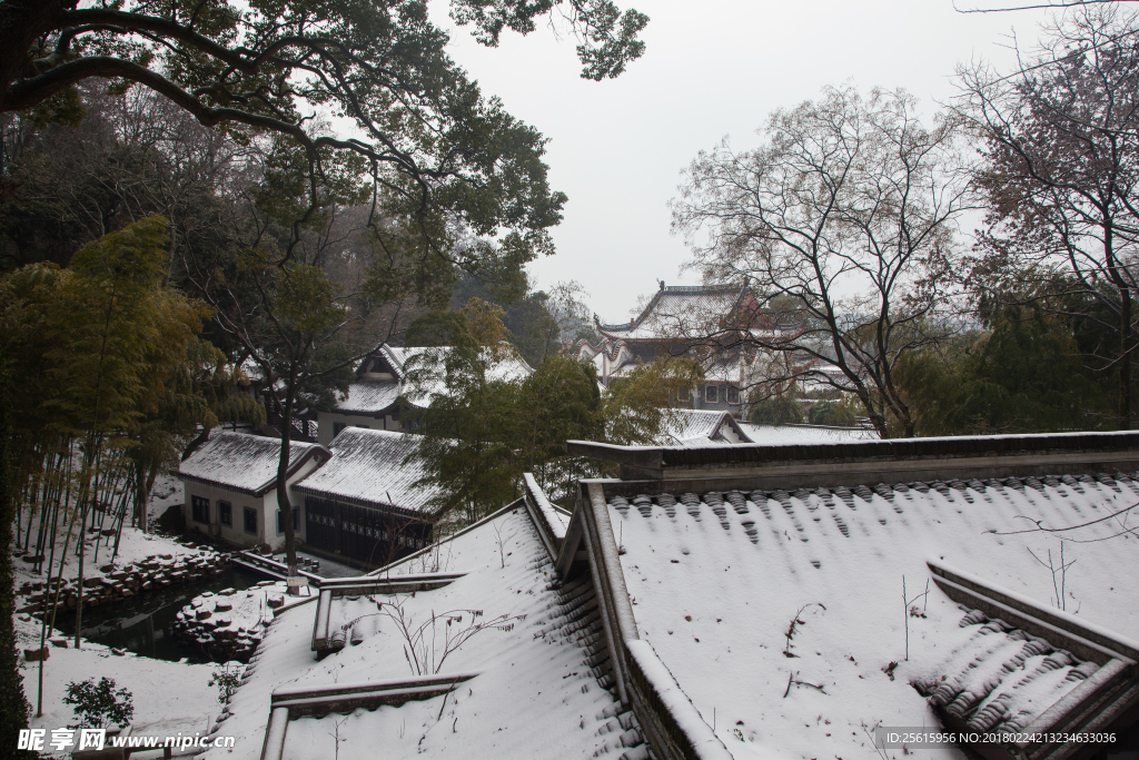 长沙岳麓山雪景