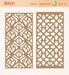屏风隔断窗花雕花矢量图
