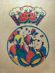 胖娃抢桃年画
